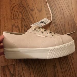 Superga Platform Suede Tennis Shoes
